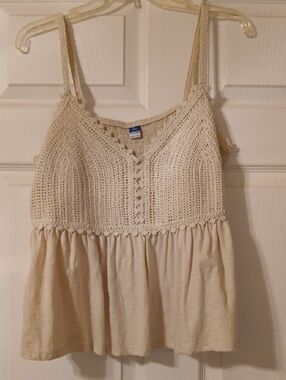 Boho Country Old Navy Crochet Tank Top Large Tall